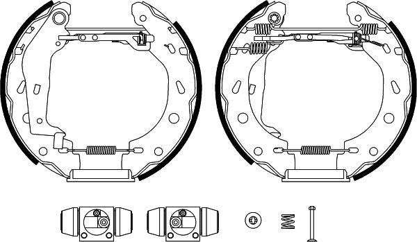 HELLA 8DB 355 022-351 - Kit ganasce freno autozon.pro