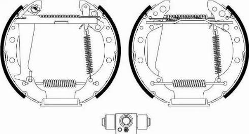 HELLA 8DB 355 022-701 - Kit ganasce freno autozon.pro