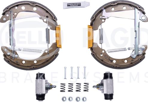 HELLA 8DB 355 022-711 - Kit ganasce freno autozon.pro