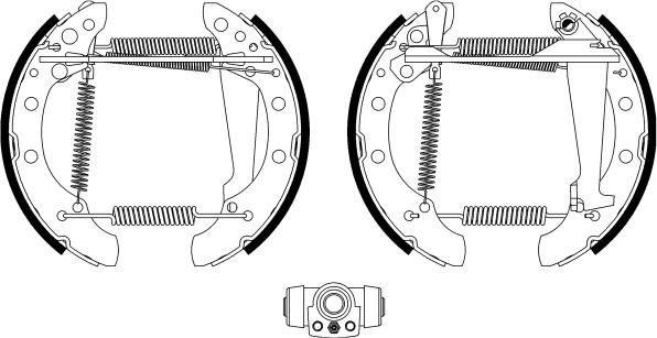 HELLA 8DB 355 022-771 - Kit ganasce freno autozon.pro