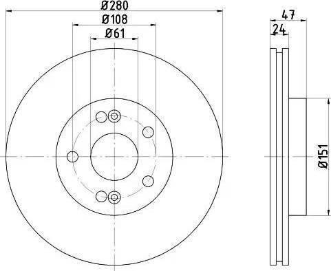 HELLA 8DD 355 109-281 - Discofreno autozon.pro