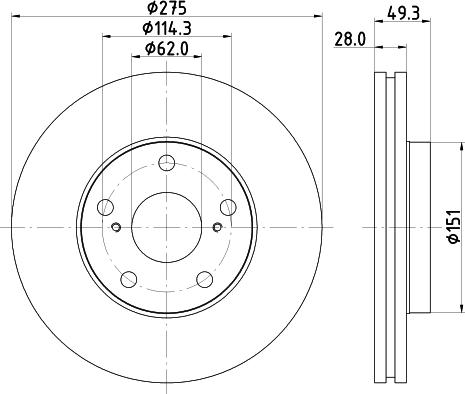 HELLA 8DD 355 104-931 - Discofreno autozon.pro