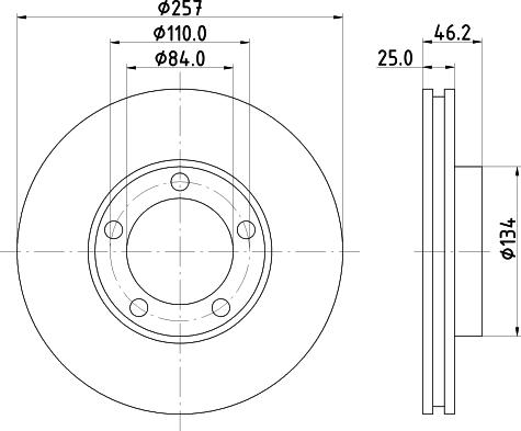 HELLA 8DD 355 134-041 - Discofreno autozon.pro