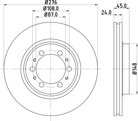 HELLA 8DD 355 105-131 - Discofreno autozon.pro