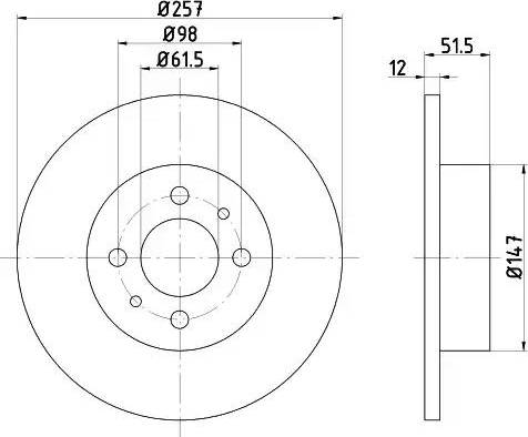 HELLA 8DD 355 100-691 - Discofreno autozon.pro