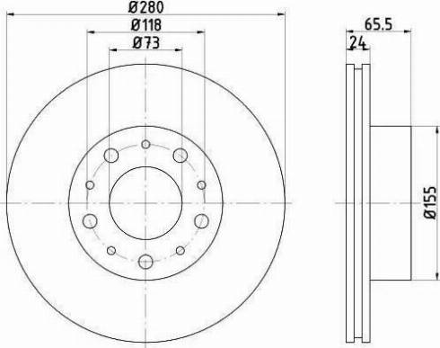 HELLA 8DD 355 109-001 - Discofreno autozon.pro