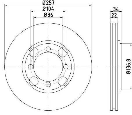 HELLA 8DD 355 103-281 - Discofreno autozon.pro