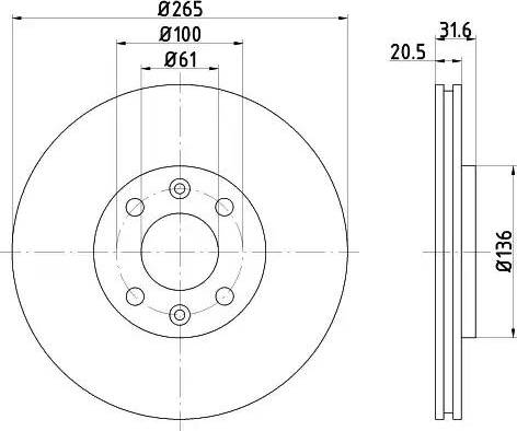 HELLA 8DD 355 102-141 - Discofreno autozon.pro