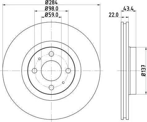 HELLA 8DD 355 102-381 - Discofreno autozon.pro