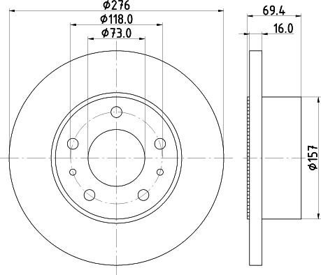 HELLA 8DD 355 107-421 - Discofreno autozon.pro