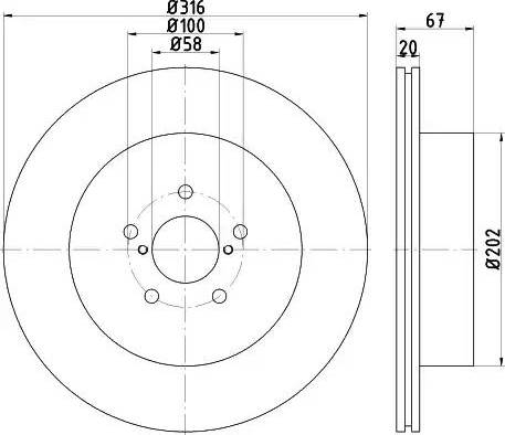 HELLA 8DD 355 115-131 - Discofreno autozon.pro