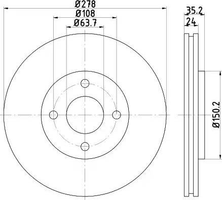 HELLA 8DD 355 110-981 - Discofreno autozon.pro