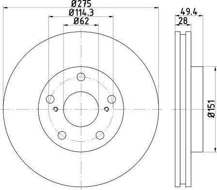 HELLA 8DD 355 111-611 - Discofreno autozon.pro