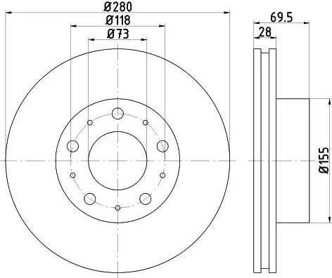 HELLA 8DD 355 113-691 - Discofreno autozon.pro