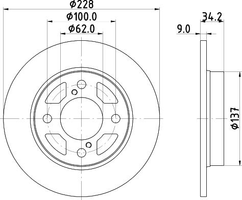 HELLA 8DD 355 132-041 - Discofreno autozon.pro