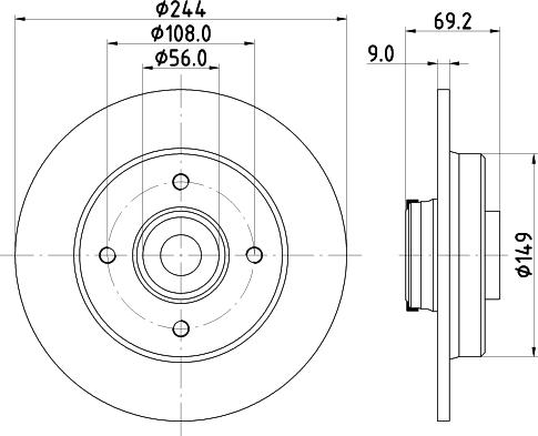 HELLA 8DD 355 132-161 - Discofreno autozon.pro