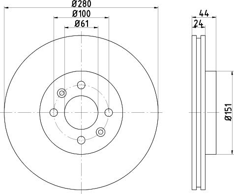 HELLA 8DD 355 124-951 - Discofreno autozon.pro