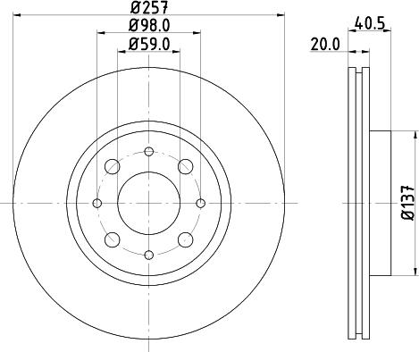 HELLA 8DD 355 124-621 - Discofreno autozon.pro