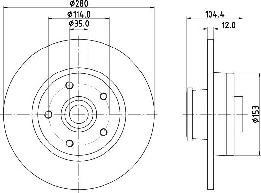 HELLA 8DD 355 125-281 - Discofreno autozon.pro