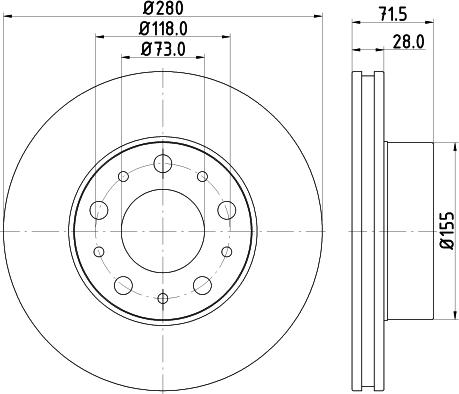 HELLA 8DD 355 122-691 - Discofreno autozon.pro