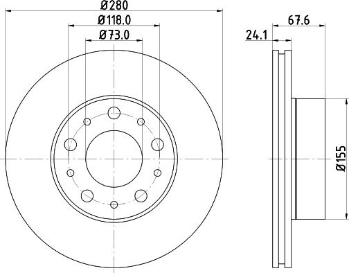 HELLA 8DD 355 122-701 - Discofreno autozon.pro