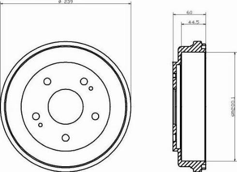 HELLA 8DT 355 300-941 - Tamburo freno autozon.pro