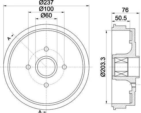 HELLA 8DT 355 300-971 - Tamburo freno autozon.pro