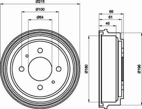 HELLA 8DT 355 300-531 - Tamburo freno autozon.pro