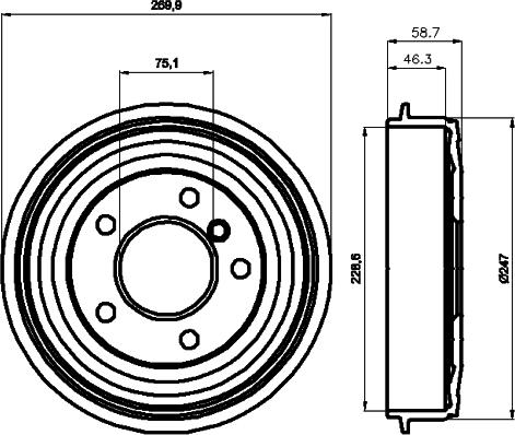 HELLA 8DT 355 300-021 - Tamburo freno autozon.pro