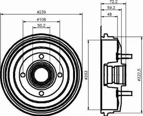 HELLA 8DT 355 300-191 - Tamburo freno autozon.pro