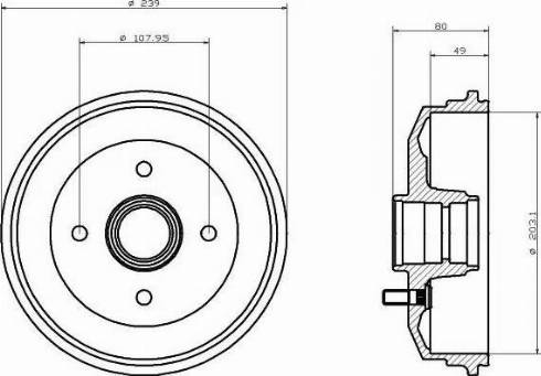 HELLA 8DT 355 300-171 - Tamburo freno autozon.pro