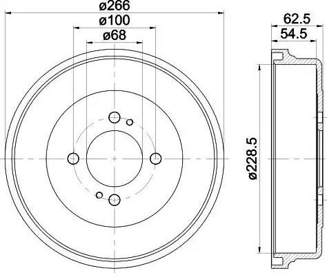 HELLA 8DT 355 300-821 - Tamburo freno autozon.pro