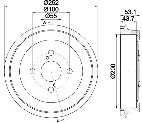 HELLA 8DT 355 301-901 - Tamburo freno autozon.pro