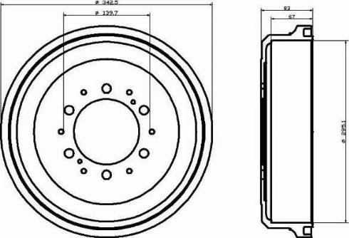 HELLA 8DT 355 301-491 - Tamburo freno autozon.pro