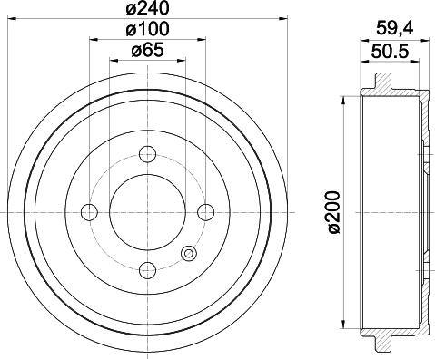 HELLA 8DT 355 301-571 - Tamburo freno autozon.pro