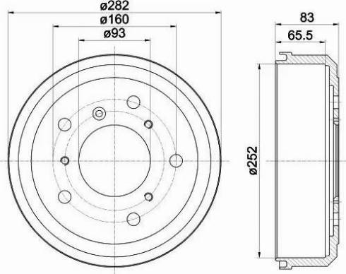 HELLA 8DT 355 301-651 - Tamburo freno autozon.pro