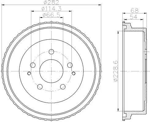 HELLA 8DT 355 301-131 - Tamburo freno autozon.pro