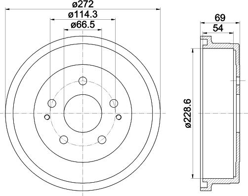 HELLA 8DT 355 301-121 - Tamburo freno autozon.pro