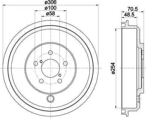 HELLA 8DT 355 301-891 - Tamburo freno autozon.pro