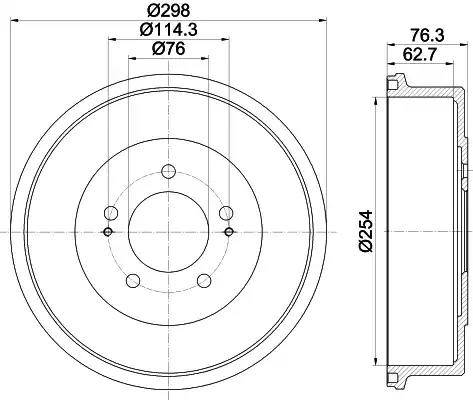 HELLA 8DT 355 301-861 - Tamburo freno autozon.pro