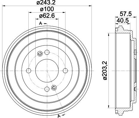 HELLA 8DT 355 301-881 - Tamburo freno autozon.pro