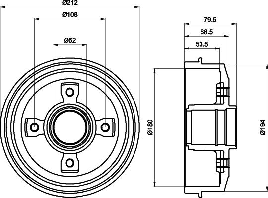 HELLA 8DT 355 301-241 - Tamburo freno autozon.pro