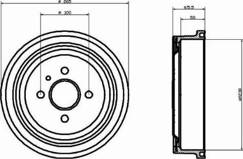 HELLA 8DT 355 301-201 - Tamburo freno autozon.pro