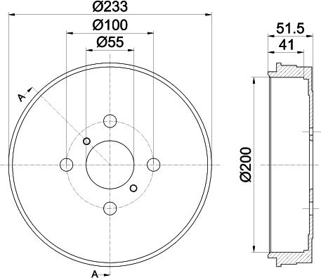 HELLA 8DT 355 301-751 - Tamburo freno autozon.pro