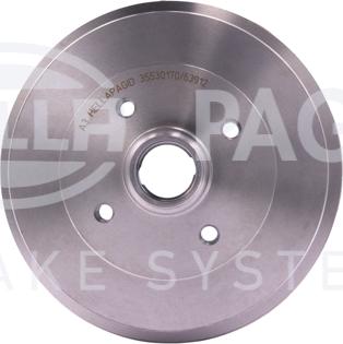 HELLA 8DT 355 301-701 - Tamburo freno autozon.pro