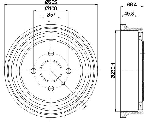 HELLA 8DT 355 303-471 - Tamburo freno autozon.pro