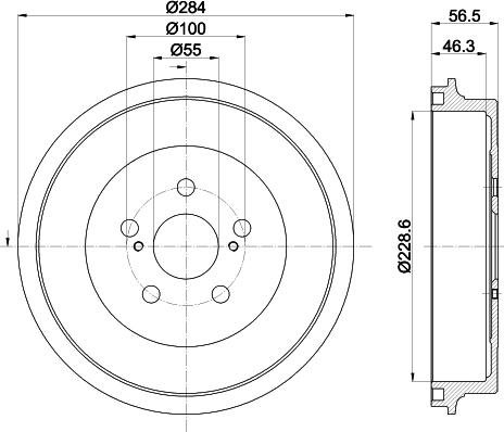 HELLA 8DT 355 303-091 - Tamburo freno autozon.pro