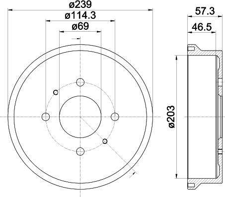 HELLA 8DT 355 303-041 - Tamburo freno autozon.pro