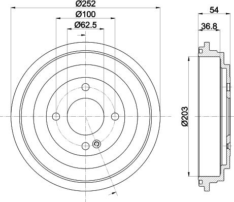 HELLA 8DT 355 303-301 - Tamburo freno autozon.pro