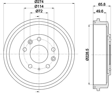 HELLA 8DT 355 303-271 - Tamburo freno autozon.pro